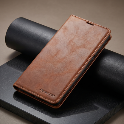 Magnetic Leather Case for Samsung Smartphones with Stylish Design | Durable Protection and Secure Closure