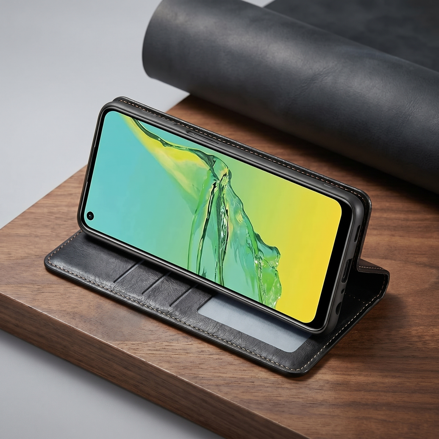 Magnetic Leather Case for Samsung Smartphones with Stylish Design | Durable Protection and Secure Closure