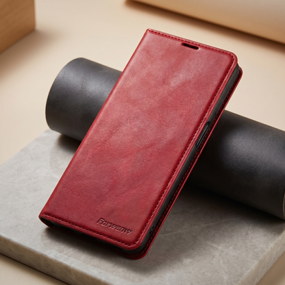 Magnetic Leather Case for Samsung Smartphones with Stylish Design | Durable Protection and Secure Closure
