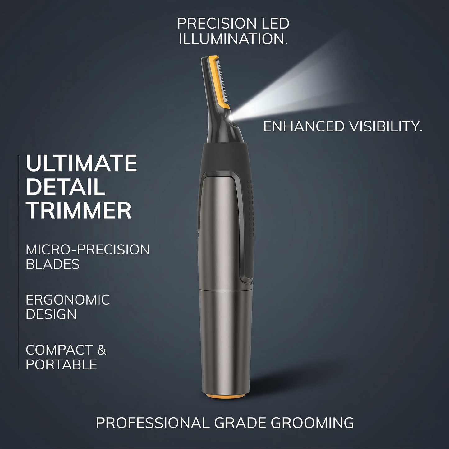 Precision Trimmer | Ultra-Thin Nose Hair Trimmer with Micro Oscillation Blades | Ergonomic Design for Safe Hair Removal