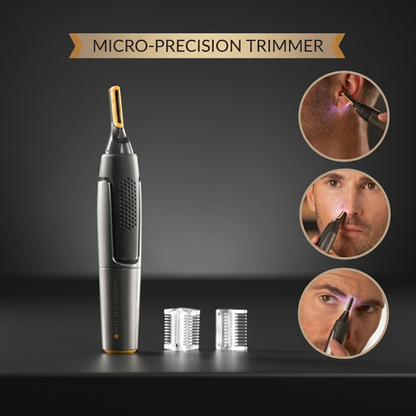 Precision Trimmer | Ultra-Thin Nose Hair Trimmer with Micro Oscillation Blades | Ergonomic Design for Safe Hair Removal
