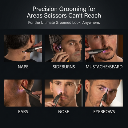 Precision Trimmer | Ultra-Thin Nose Hair Trimmer with Micro Oscillation Blades | Ergonomic Design for Safe Hair Removal