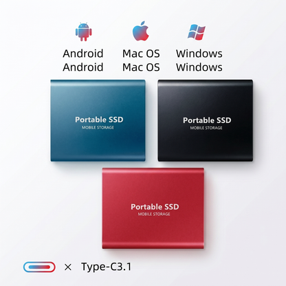 High-Speed Portable SSD Drive | 128GB USB-C External Hard Drive for Fast Data Transfer