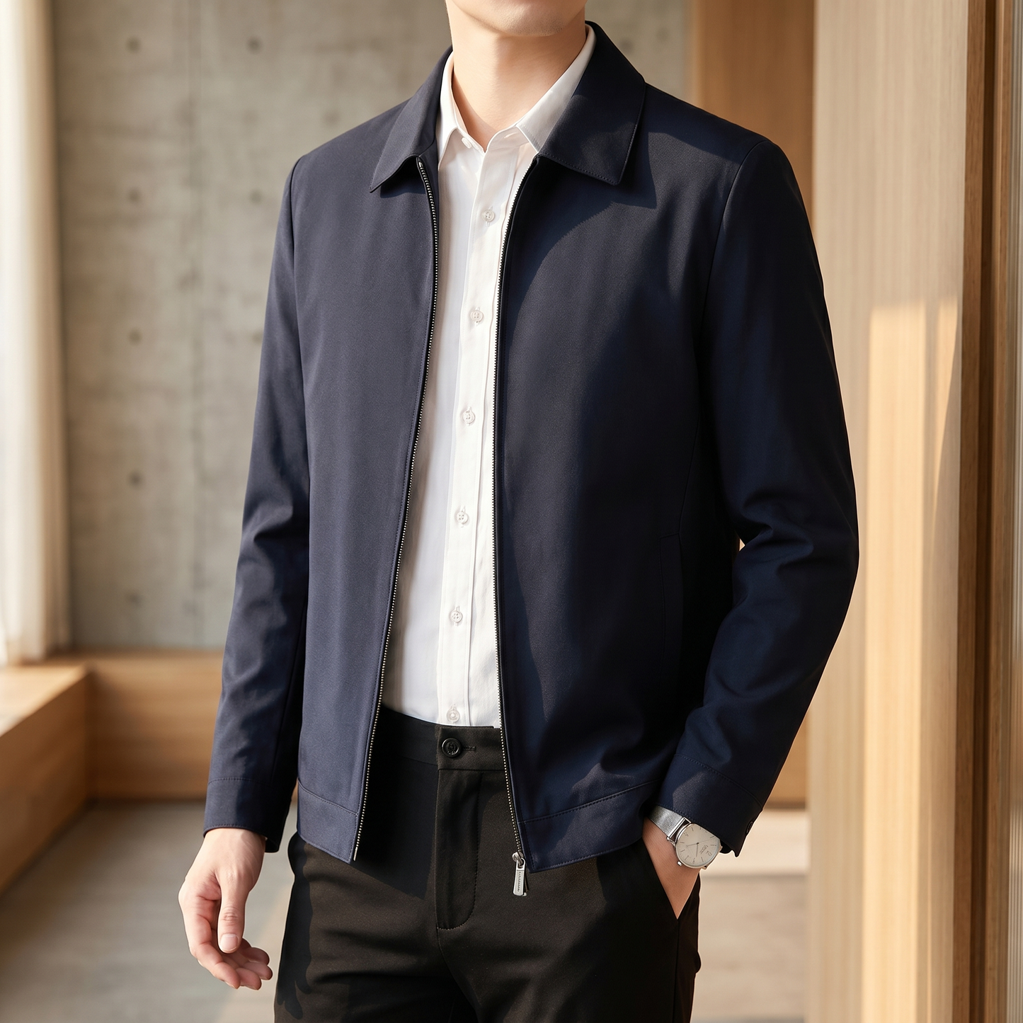 Men's Premium Wool Blend Jacket | Elegant Smart-Casual Business Outerwear