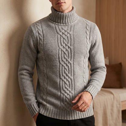 Men's Cotton Cable Knit Sweater | Stylish Warm Winter Pullover