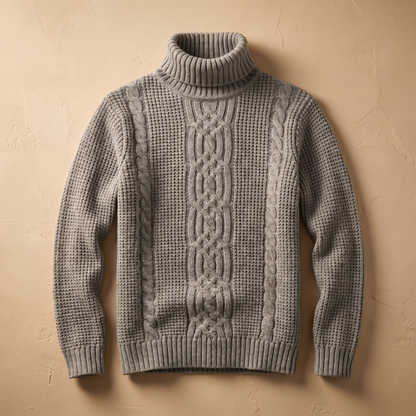 Men's Cotton Cable Knit Sweater | Stylish Warm Winter Pullover