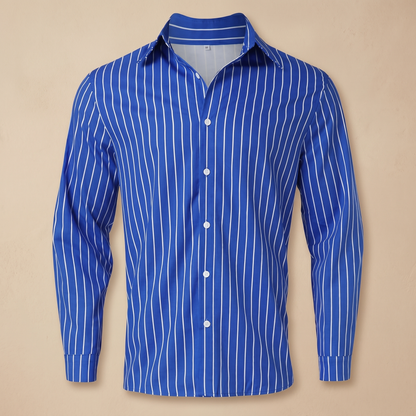 Men's Breathable Cotton Striped Shirt | Elegant Casual Fit Top