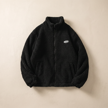 Men's Polyester Fleece Jacket | Casual Winter Outerwear