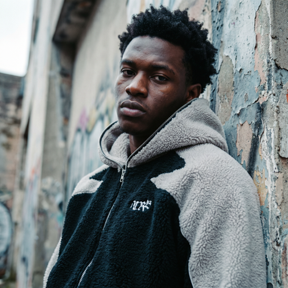 Men's Sherpa Fleece Jacket | 650GSM Warm Winter Outerwear | Adjustable Fit