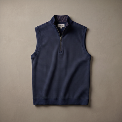 Men's Stretch Golf Vest | Quarter Zip | Windproof Moisture-Wicking Performance Wear