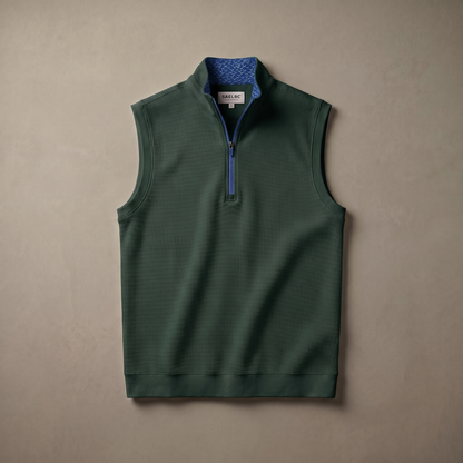 Men's Stretch Golf Vest | Quarter Zip | Windproof Moisture-Wicking Performance Wear