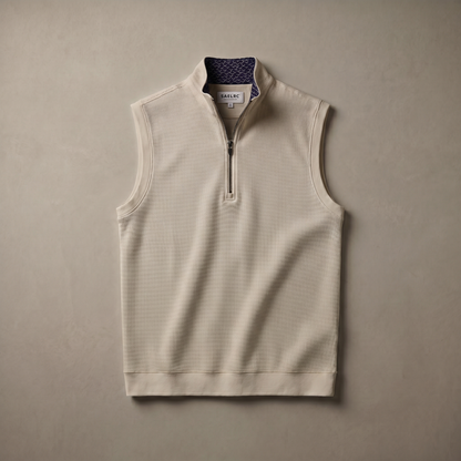 Men's Stretch Golf Vest | Quarter Zip | Windproof Moisture-Wicking Performance Wear