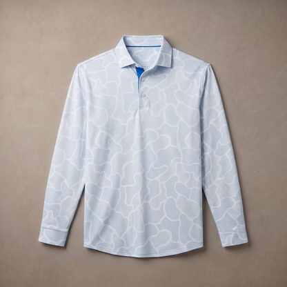 Men's Long Sleeve Polo Shirt | Moisture-Wicking UPF 50+ | 4-Way Stretch