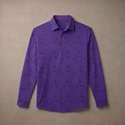 Men's Long Sleeve Polo Shirt | Moisture-Wicking UPF 50+ | 4-Way Stretch