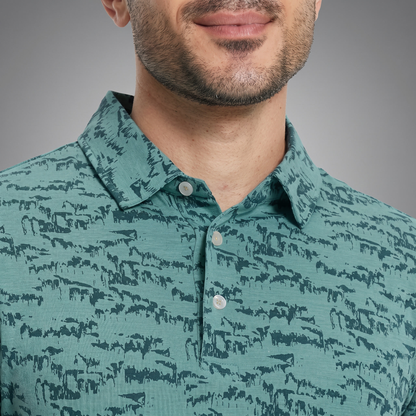 Men's Heather Print Polo Shirt | Moisture-Wicking UPF 50+ | 4-Way Stretch