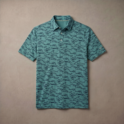 Men's Heather Print Polo Shirt | Moisture-Wicking UPF 50+ | 4-Way Stretch