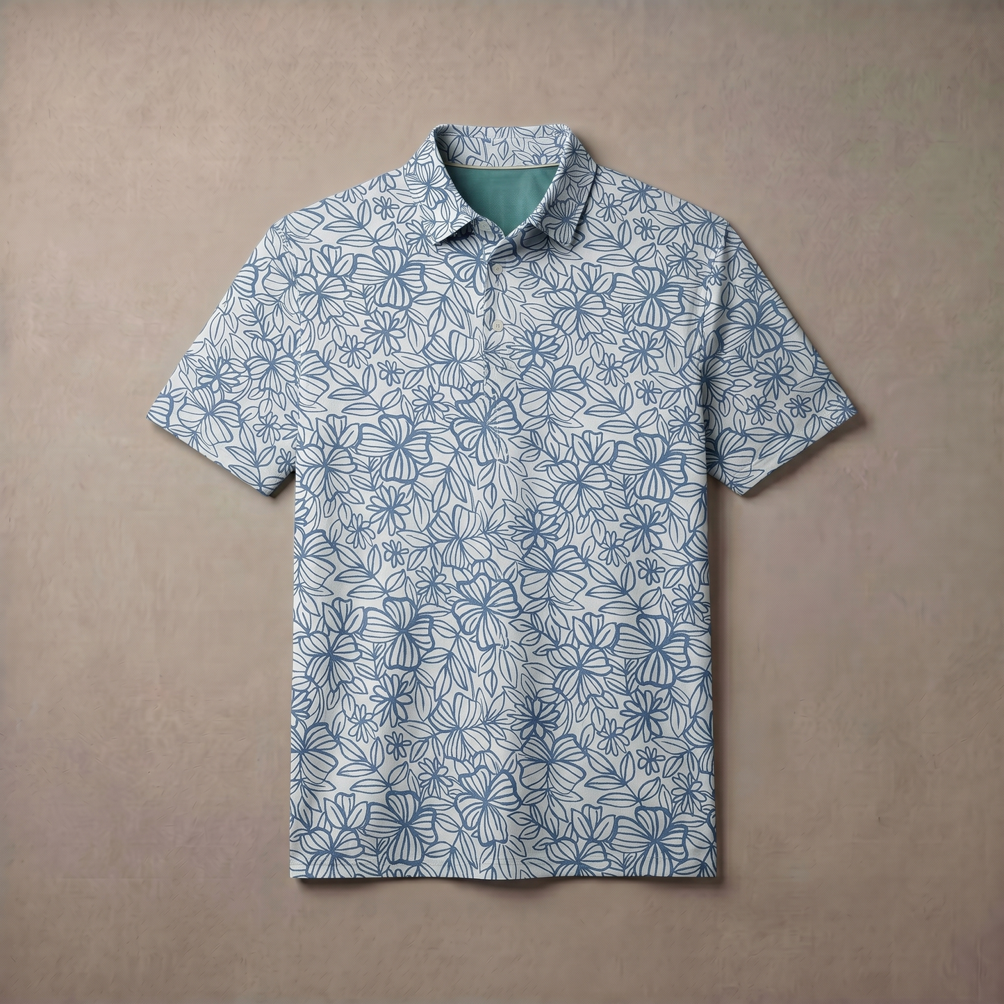 Men's Heather Print Polo Shirt | Moisture-Wicking UPF 50+ | 4-Way Stretch