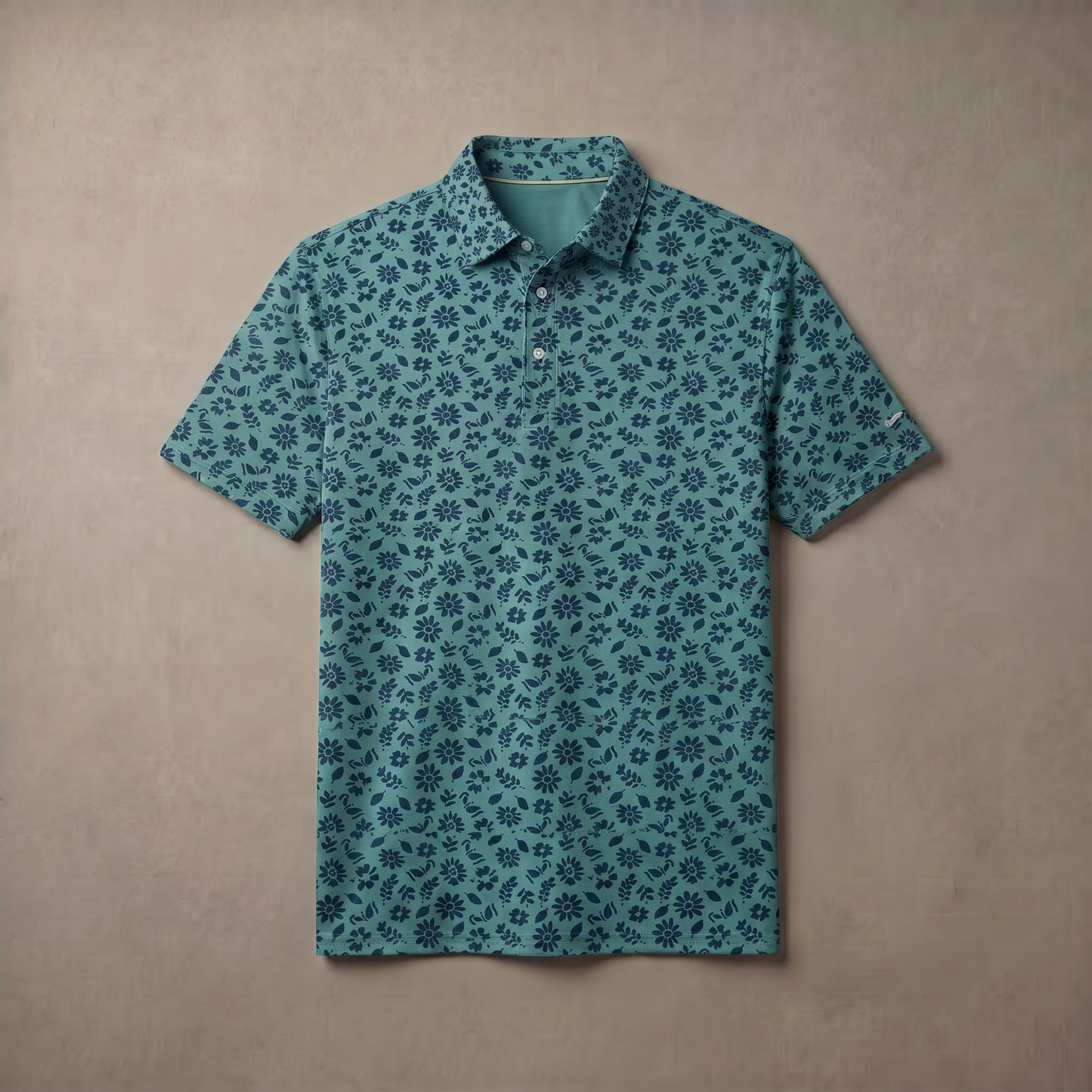 Men's Heather Print Polo Shirt | Moisture-Wicking UPF 50+ | 4-Way Stretch
