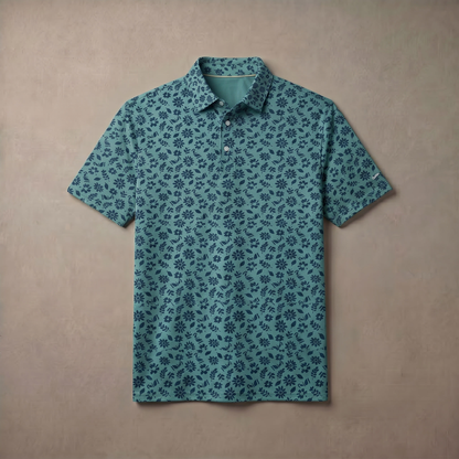 Men's Heather Print Polo Shirt | Moisture-Wicking UPF 50+ | 4-Way Stretch