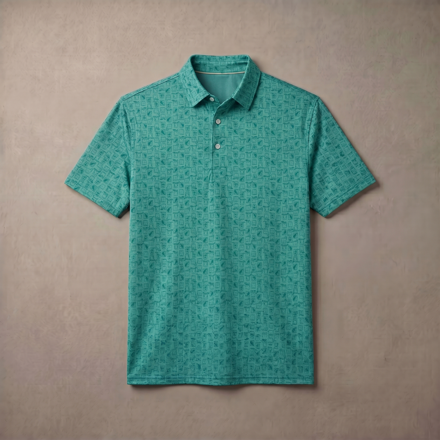 Men's Heather Print Polo Shirt | Moisture-Wicking UPF 50+ | 4-Way Stretch