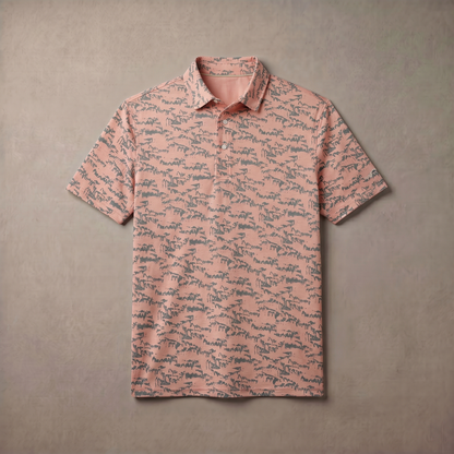 Men's Heather Print Polo Shirt | Moisture-Wicking UPF 50+ | 4-Way Stretch