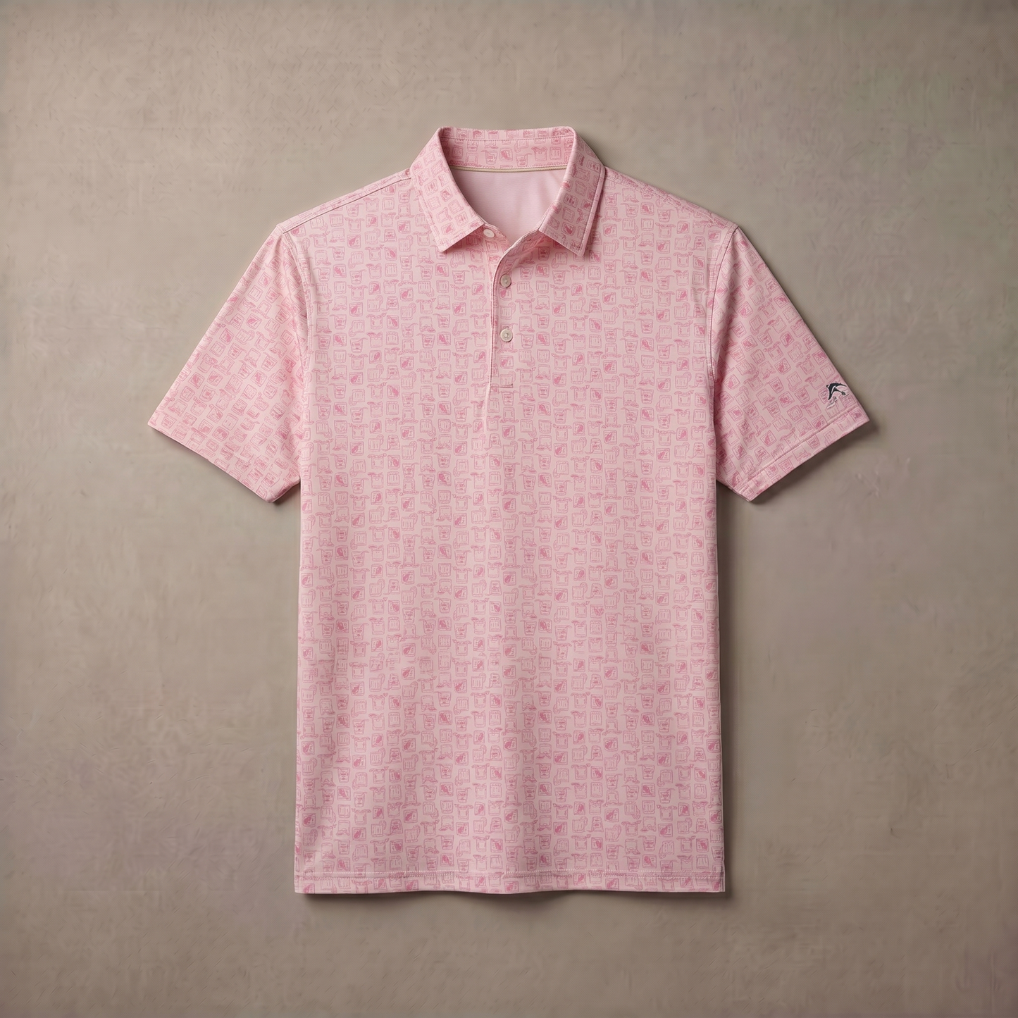 Men's Heather Print Polo Shirt | Moisture-Wicking UPF 50+ | 4-Way Stretch