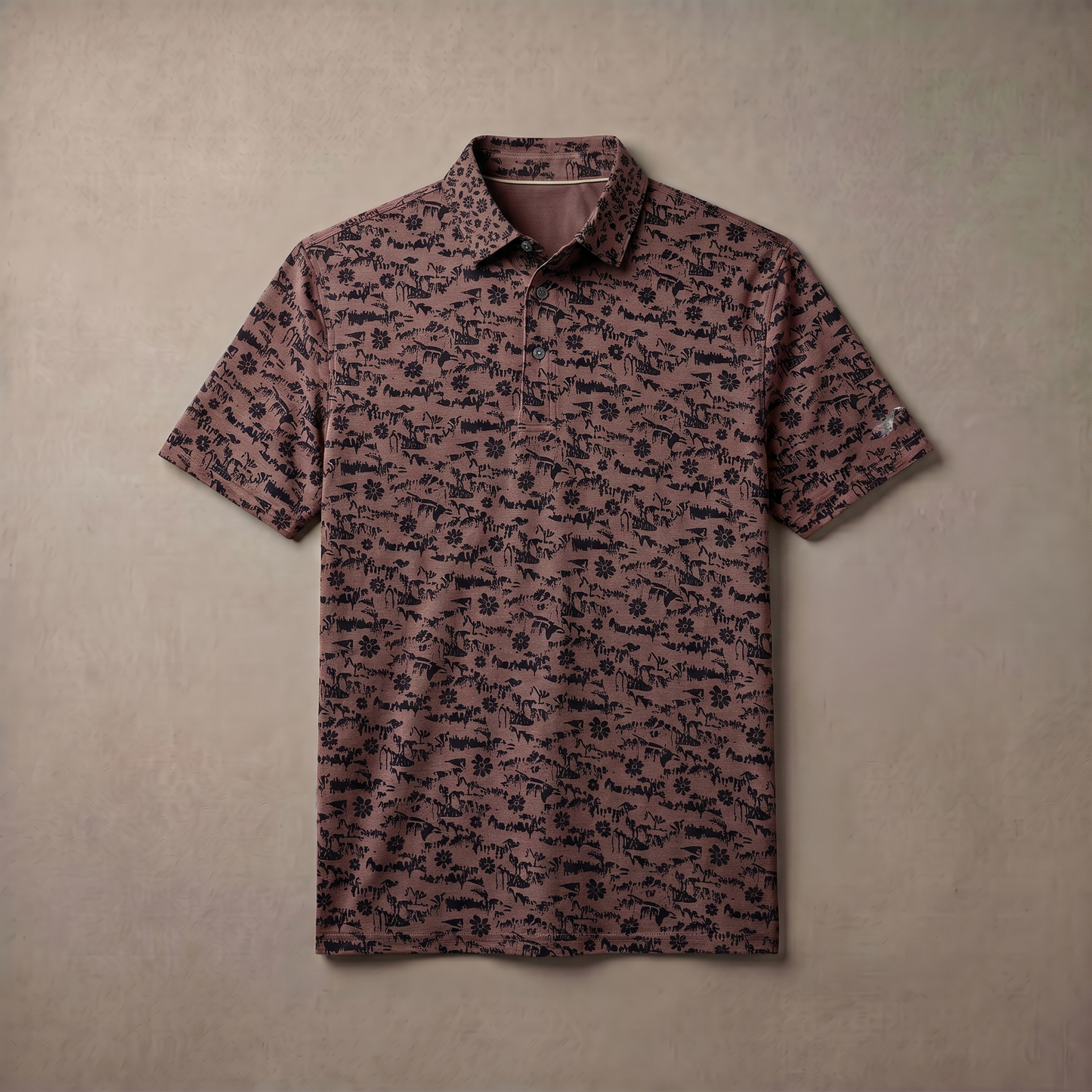 Men's Heather Print Polo Shirt | Moisture-Wicking UPF 50+ | 4-Way Stretch