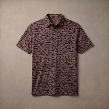 Men's Heather Print Polo Shirt | Moisture-Wicking UPF 50+ | 4-Way Stretch