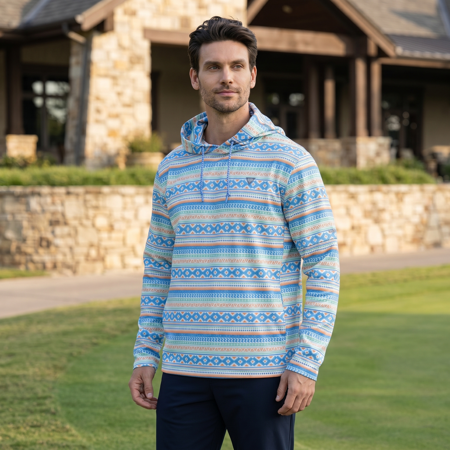 Men's Lightweight Fleece Hoodie | Trendy Print Casual Sweatshirt for Comfort and Style