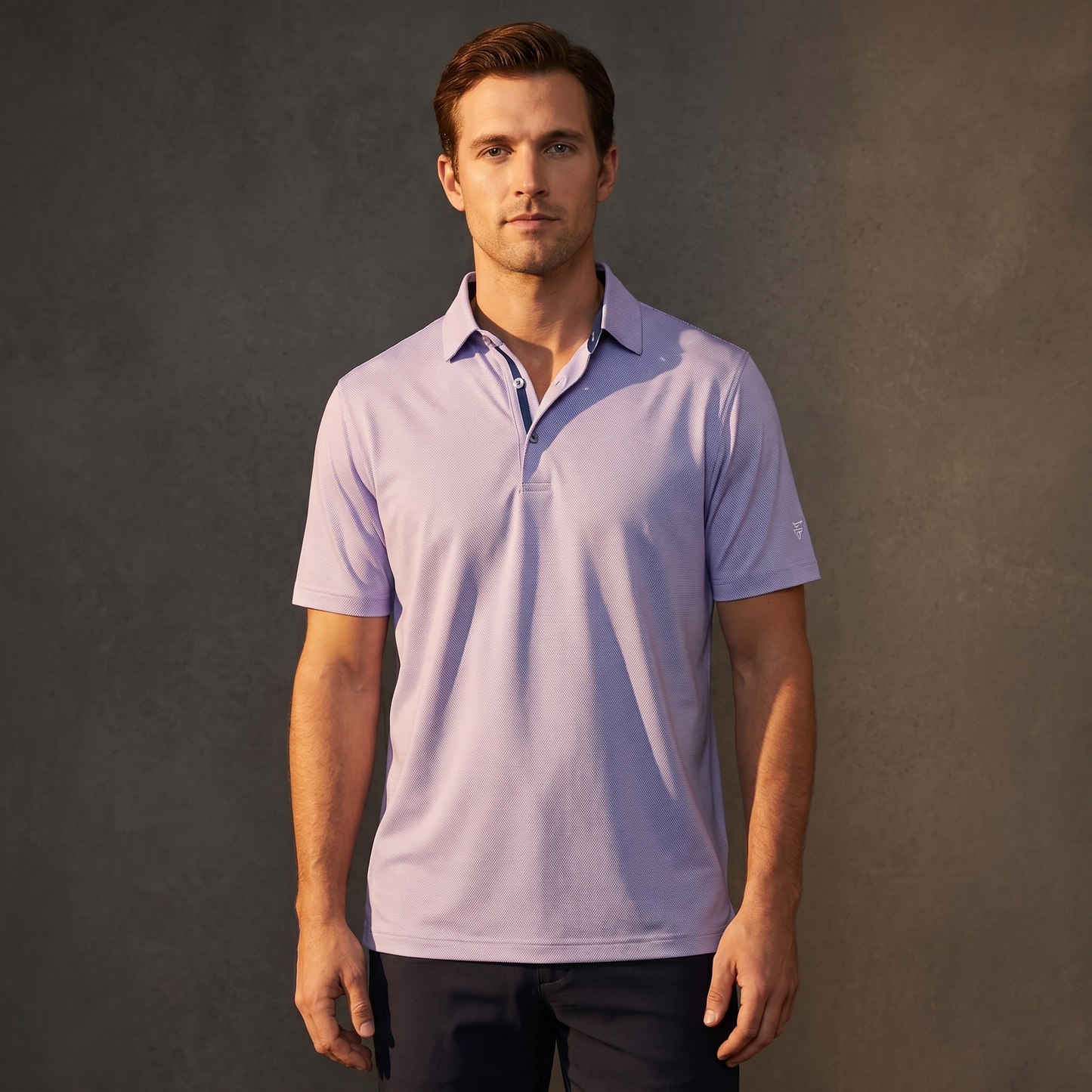 Men's Lightweight Jacquard Polo Shirt | Stylish Casual Summer Top