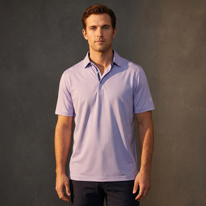 Men's Lightweight Jacquard Polo Shirt | Stylish Casual Summer Top