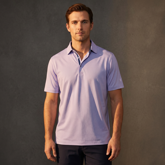 Men's Lightweight Jacquard Polo Shirt | Stylish Casual Summer Top