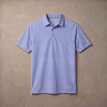 Men's Lightweight Jacquard Polo Shirt | Stylish Casual Summer Top