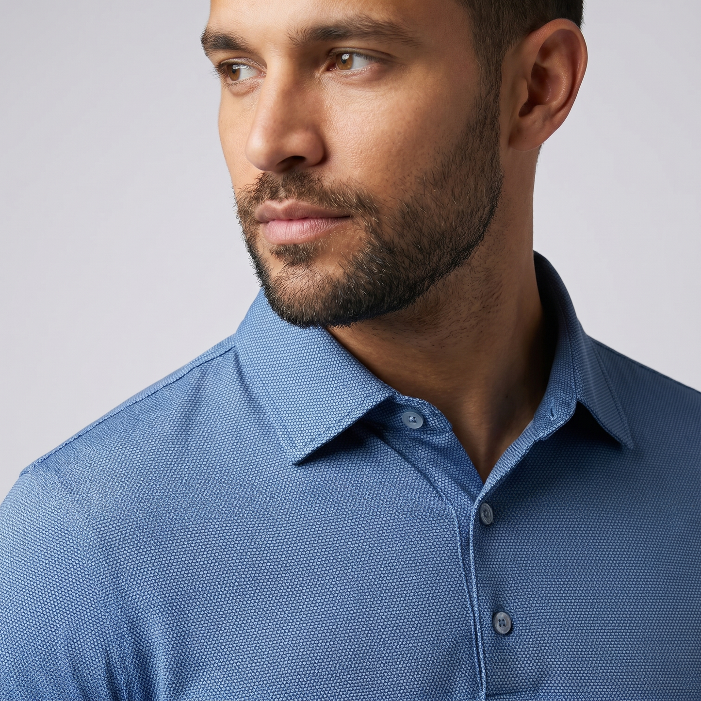 Men's Lightweight Jacquard Polo Shirt | Stylish Casual Summer Top