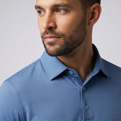 Men's Lightweight Jacquard Polo Shirt | Stylish Casual Summer Top