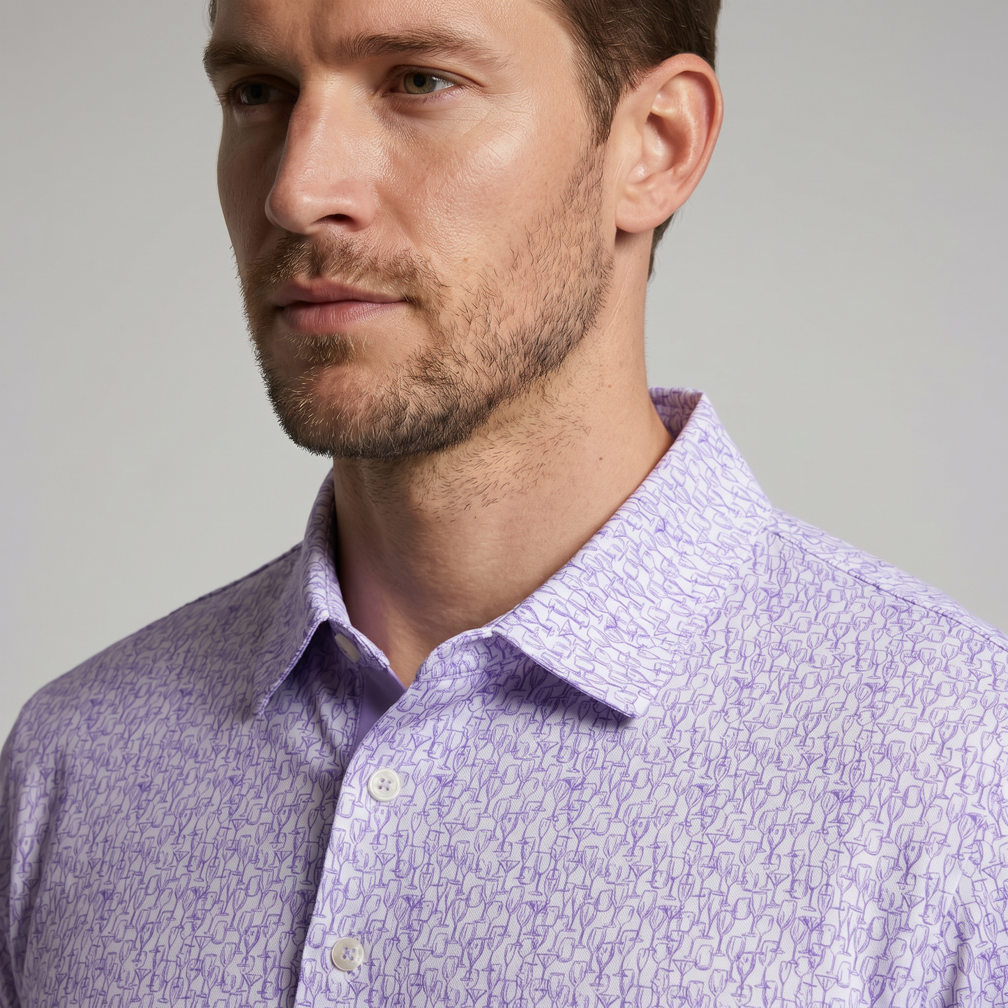 Men's Lightweight Polyester Spandex Golf Polo | Moisture-Wicking Quick-Dry Shirt