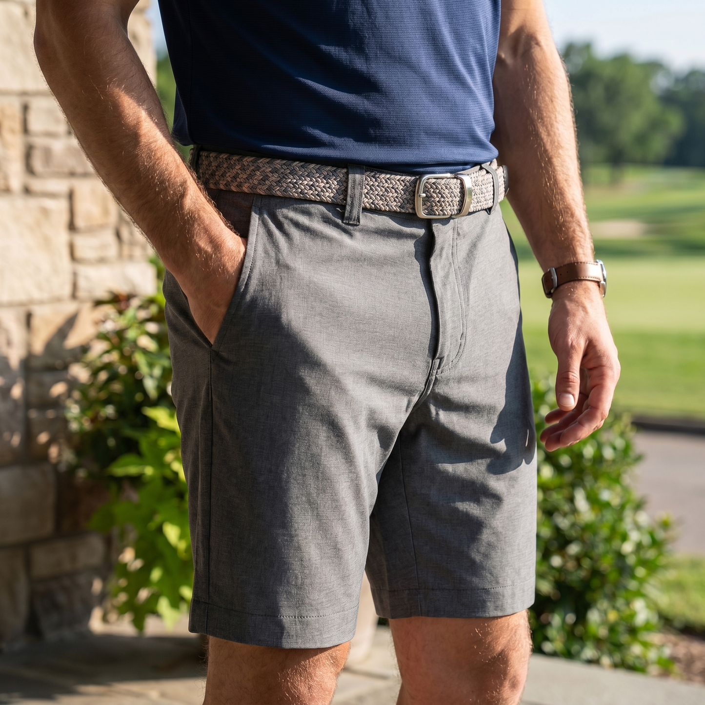 Men's Heathered Performance Golf Shorts | Comfortable Stretch Fit | Moisture-Wicking Summer Activewear