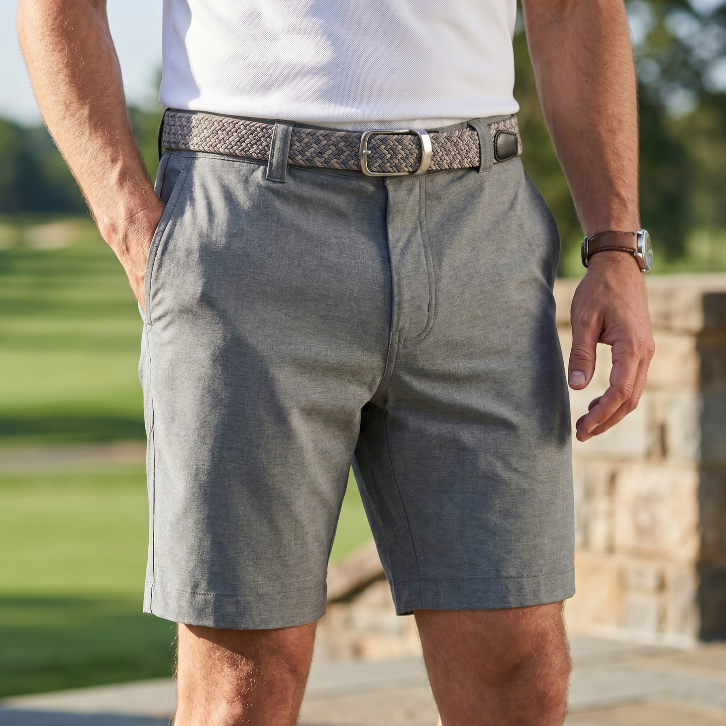 Men's Heathered Performance Golf Shorts | Comfortable Stretch Fit | Moisture-Wicking Summer Activewear