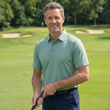 Men's Lightweight Polyester Spandex Polo Shirt | Breathable Quick-Dry Performance Top