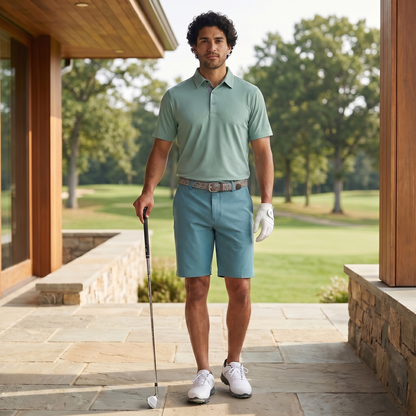 Men's Lightweight Polyester Spandex Polo Shirt | Breathable Quick-Dry Performance Top