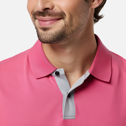 Men's Lightweight Polyester Spandex Polo Shirt | Breathable Quick-Dry Performance Top