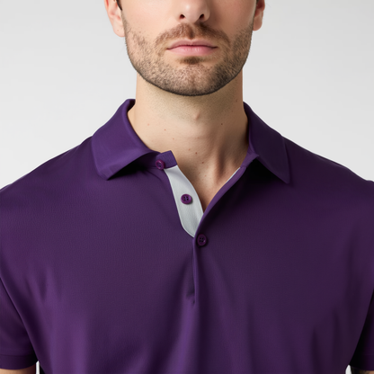 Men's Lightweight Polyester Spandex Polo Shirt | Breathable Quick-Dry Performance Top