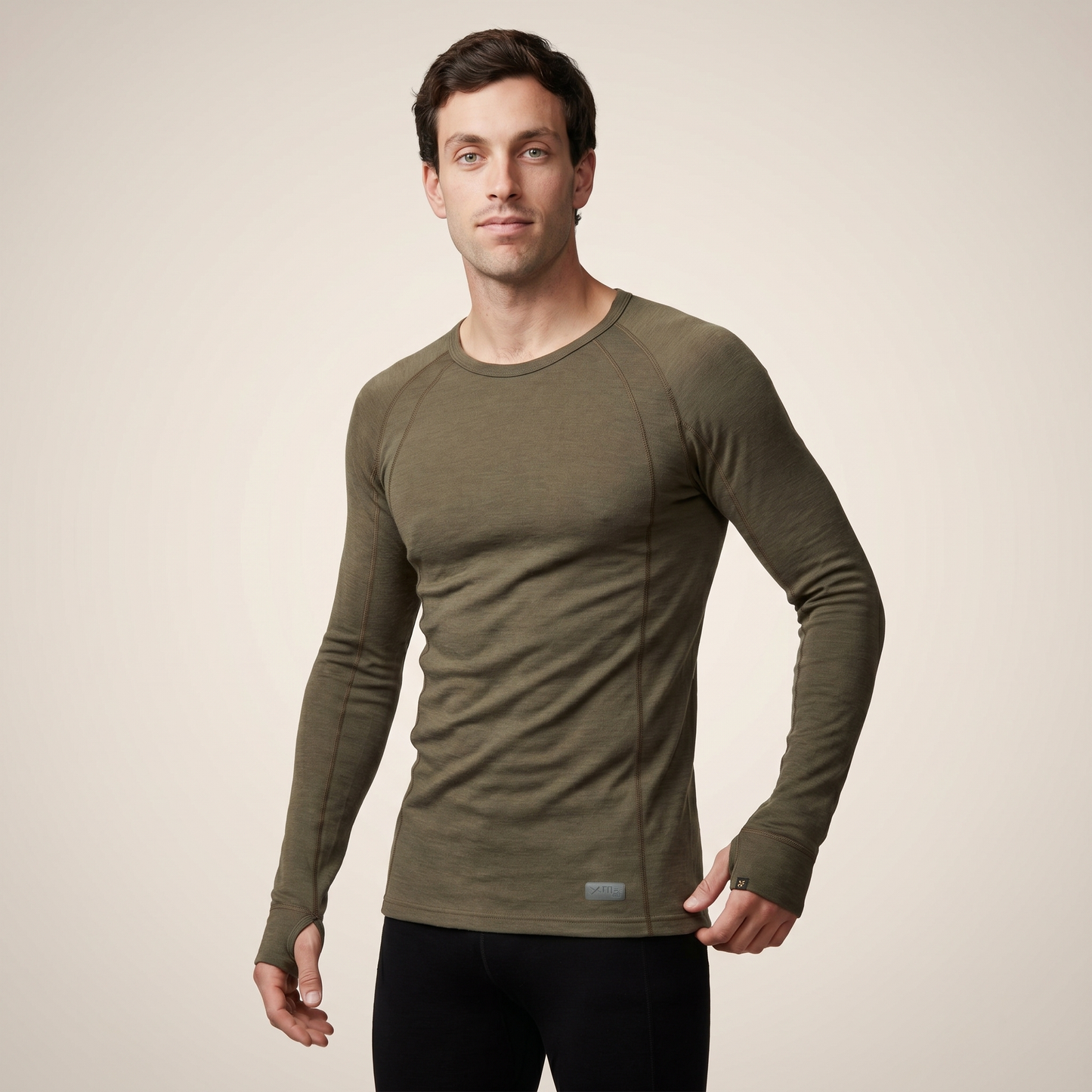 Men's Merino Wool Thermal Long Sleeve Top | Breathable Base Layer | Crew Neck