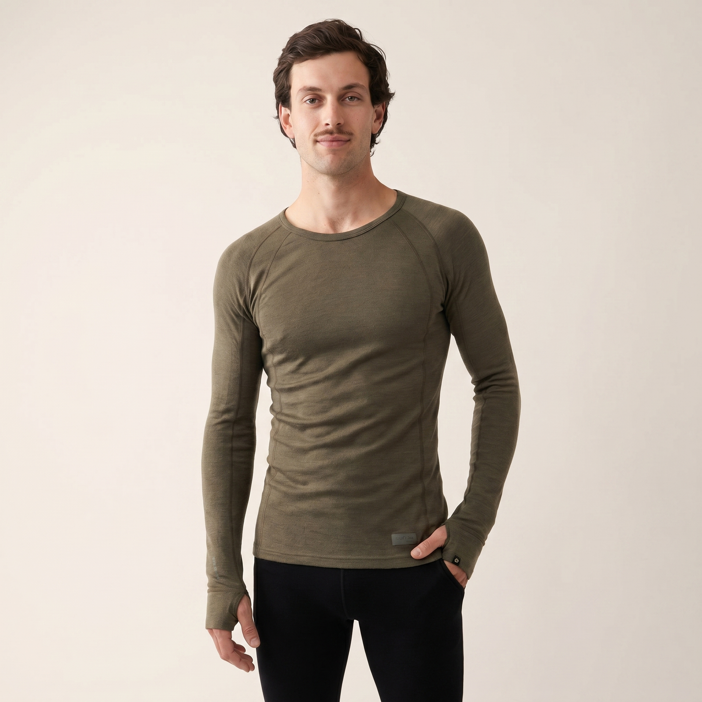 Men's Merino Wool Thermal Long Sleeve Top | Breathable Base Layer | Crew Neck
