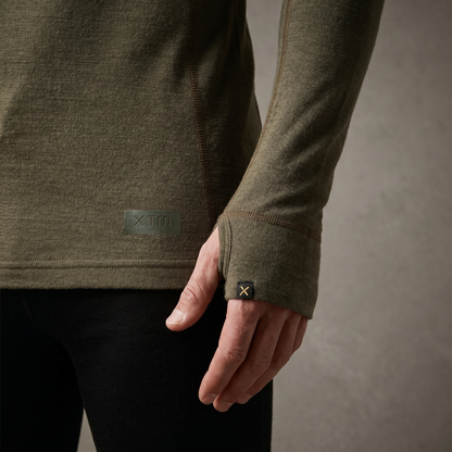 Men's Merino Wool Thermal Long Sleeve Top | Breathable Base Layer | Crew Neck