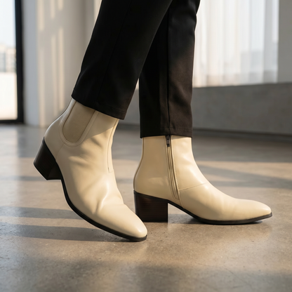 Men's Synthetic Leather High Top Chelsea Boots | Comfortable Smart-Casual Footwear