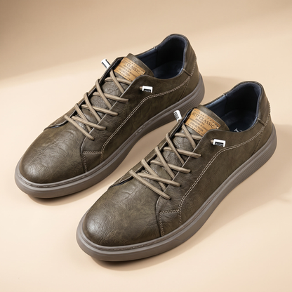 Men's Genuine Leather Sneakers | Comfortable Lightweight Casual Trainers