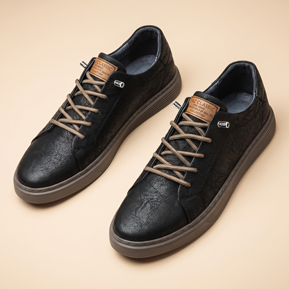 Men's Genuine Leather Sneakers | Comfortable Lightweight Casual Trainers
