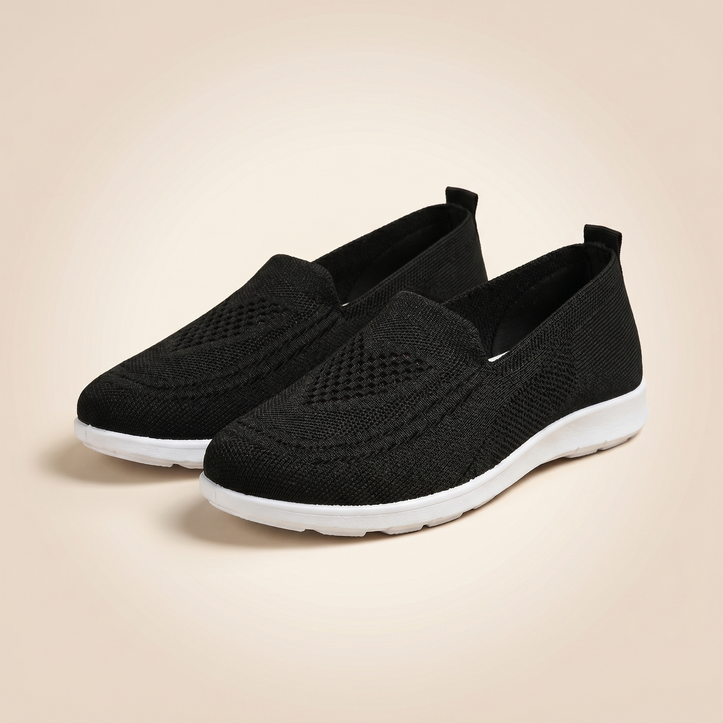Women's Knit Slip-On Sneakers | Breathable Cushioned Walking Shoes