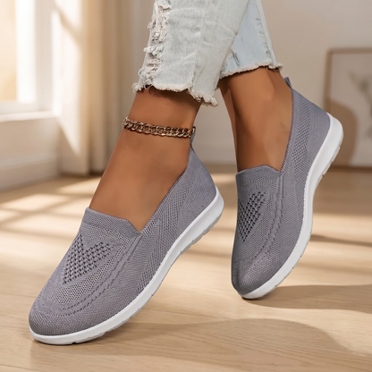 Women's Knit Slip-On Sneakers | Breathable Cushioned Walking Shoes